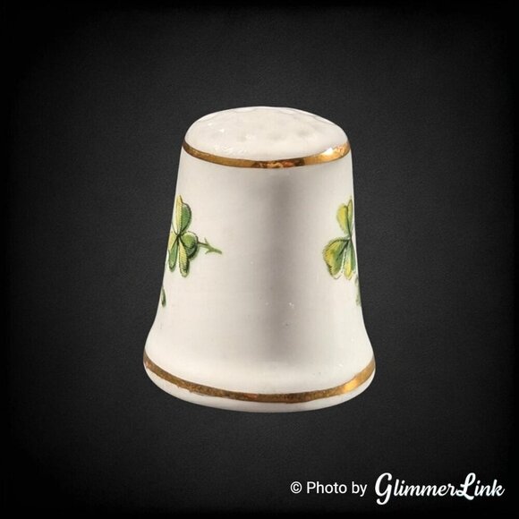 VTG Royal Tara Three Leaf Clover Irish Fine Bone China Galway Ireland Thimble - Picture 6 of 7